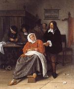 Jan Steen, An Interior with a Man Offering an Oyster to a Woman